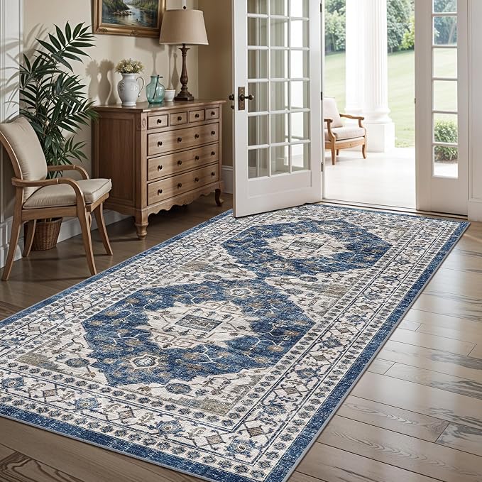 Washable 4x8 Hallway Runner Rug: Vintage 8ft Soft Runners