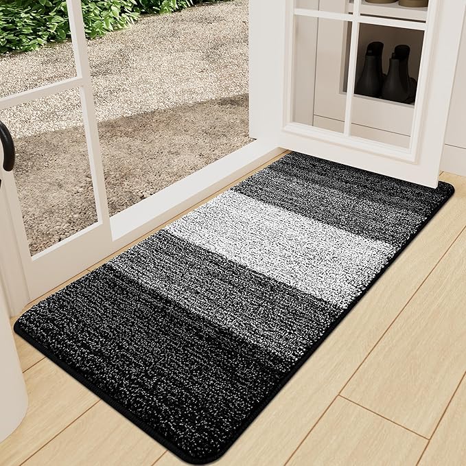 Kitinjoy Indoor Outdoor Door Mat, 59x24 Non-Slip Absorbent Dirt Trapper