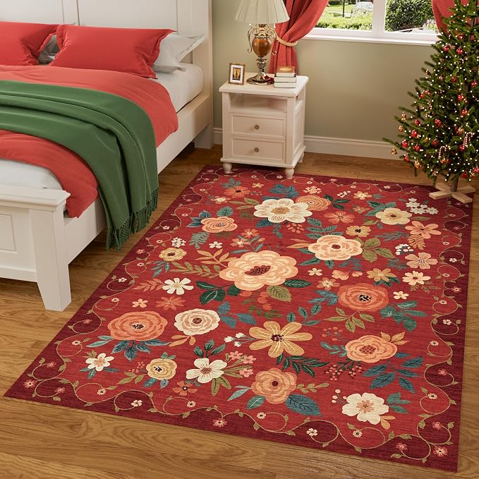 DUKINO 3x5 Area Rug, Floral Rugs
