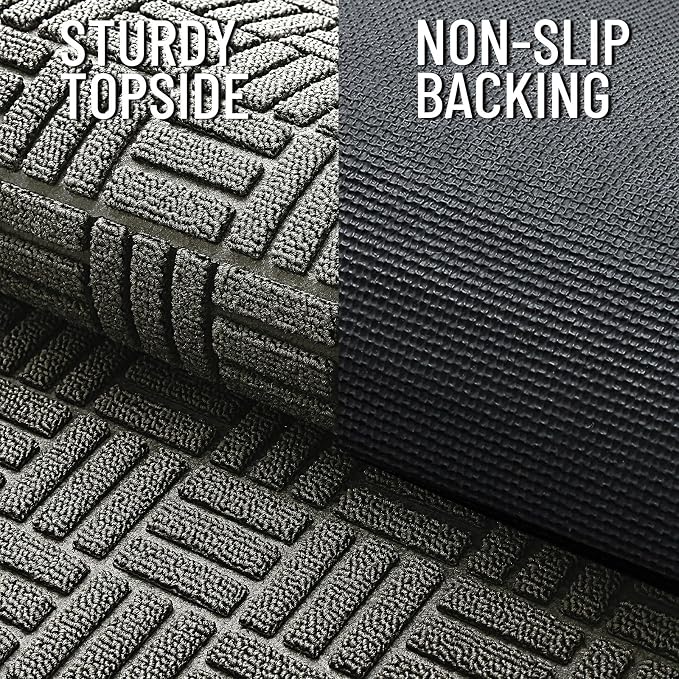 OLANLY Front Door Mat Outside Entrance 71x23, Heavy Duty Sturdy Natural Rubber