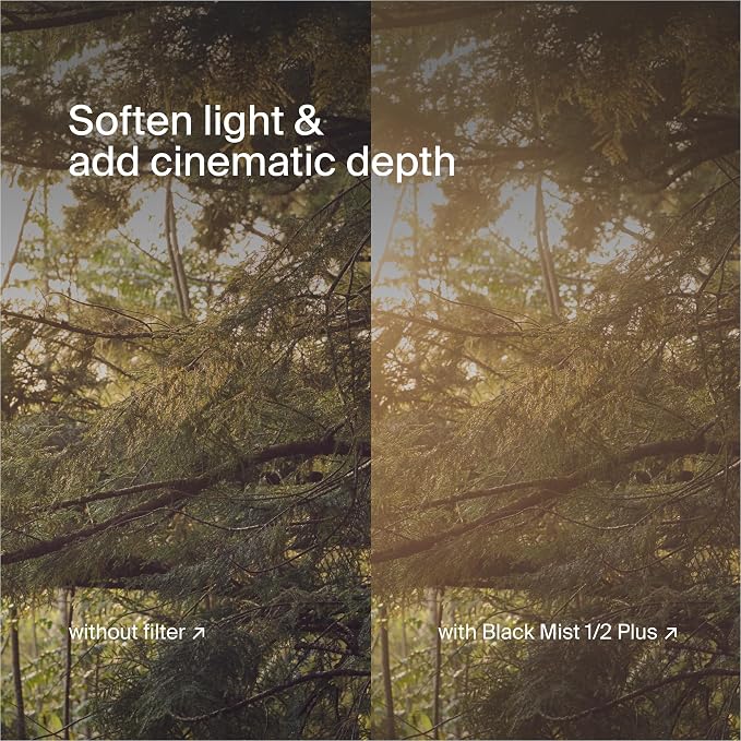 Urth 43mm Magnetic Ethereal Black Mist ½ Diffusion Lens Filter — Cinematic