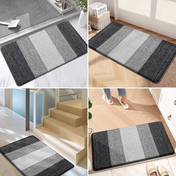 Kitinjoy Indoor Outdoor Door Mat, 44x32 Non-Slip Absorbent Dirt Trapper