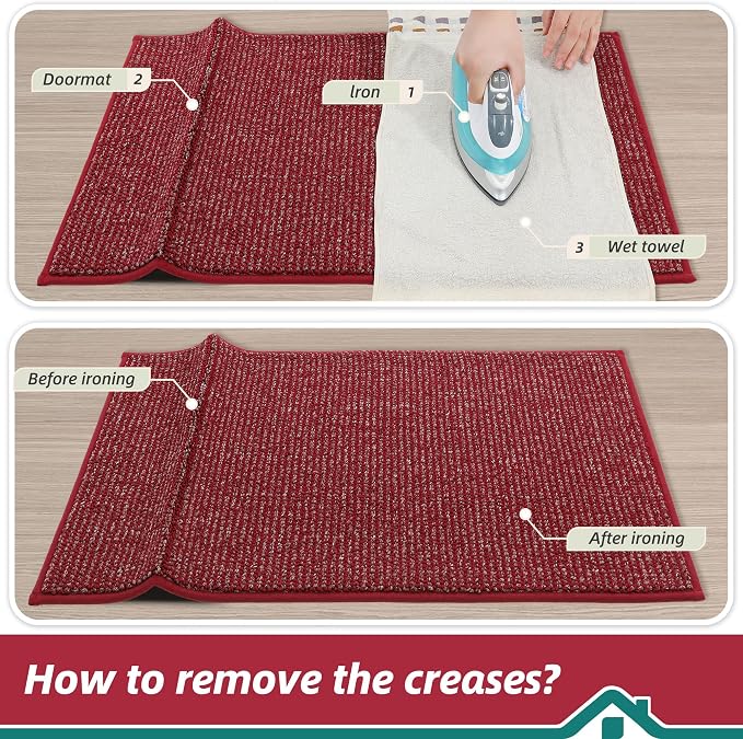 BEQHAUSE Dirt Trapper Door Mat 24" x 60", Non-Slip Washable Doormats Entrance
