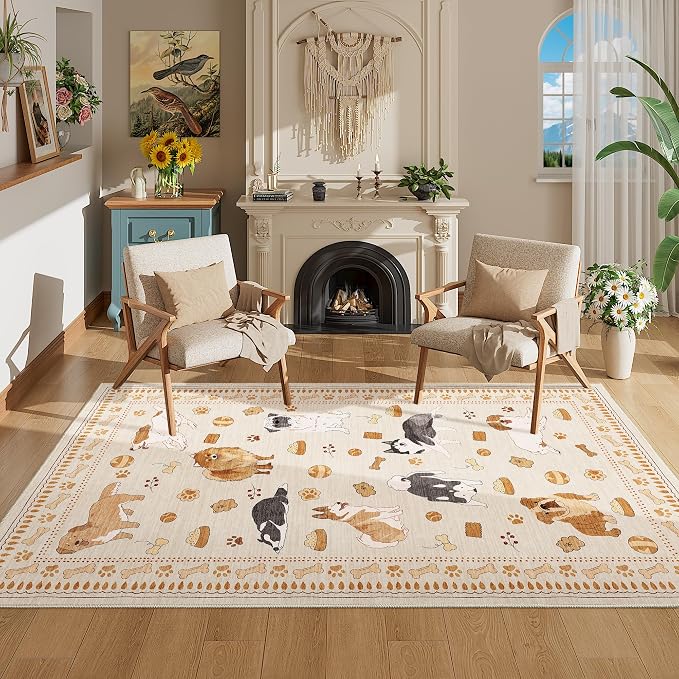 DUKINO 3x5 Area Rug, Lightweight Washable Entryway Rug