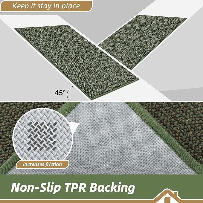 BEQHAUSE Dirt Trapper Door Mat 24" x 60", Non-Slip Washable Doormats Entrance