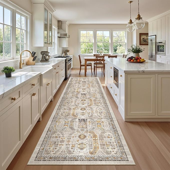 Madane Hallway Runner Rug 2'6''x10' Kitchen Runner, Non Slip Vintage Runners