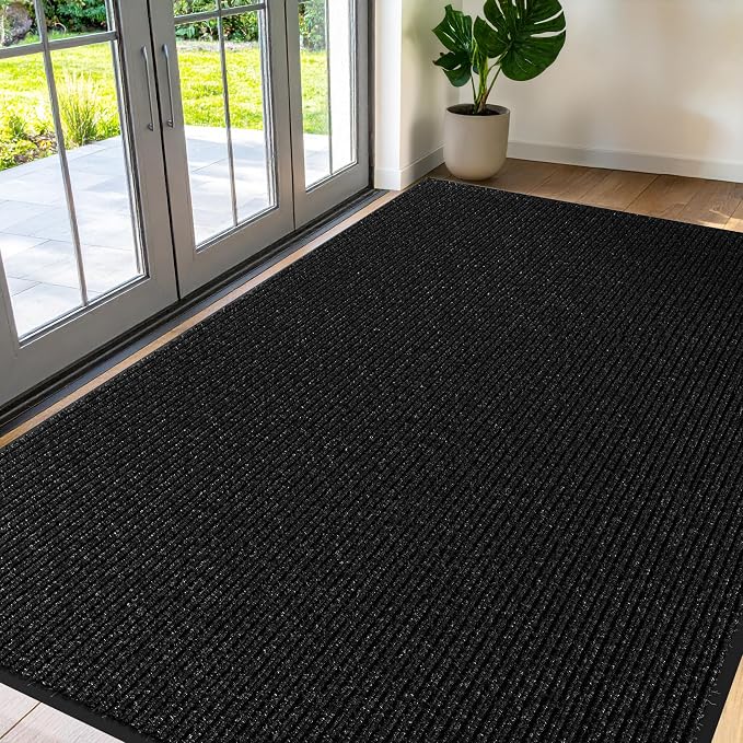 Commercial Door Mat 4'x6' Black, Heavy Duty Industrial Floor Mat