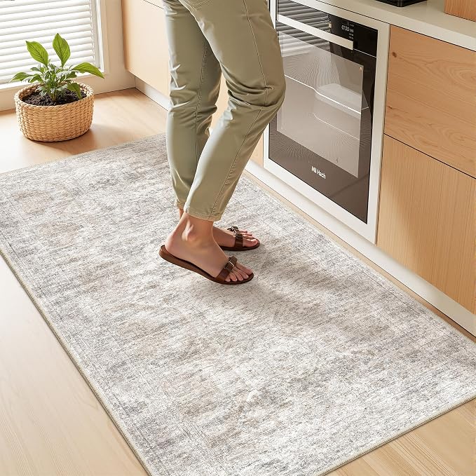 2x4 Washable Rug Runner for Bathroom, Soft Entryway Rug for Laundry Room