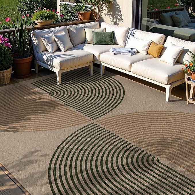 Lahome Modern Rainbow Easy Jute Rug, 6x9 Rug