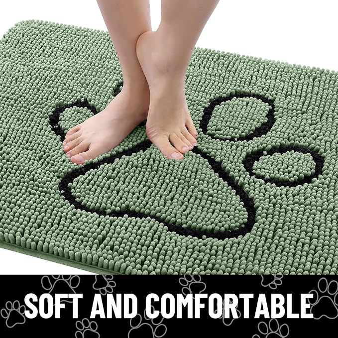 Smiry Dog Door Mat for Muddy Paws, Absorbent Dirt Trapper Non Slip Quick Dry