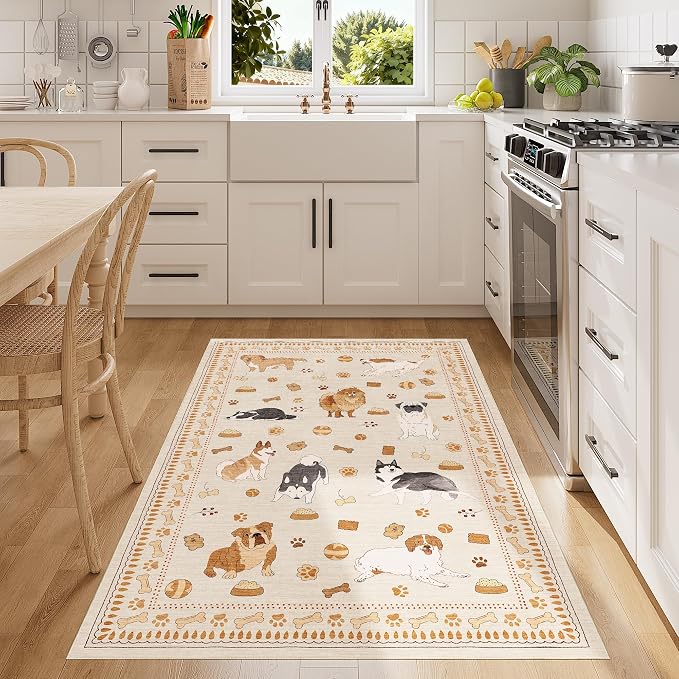 DUKINO 3x5 Area Rug, Lightweight Washable Entryway Rug