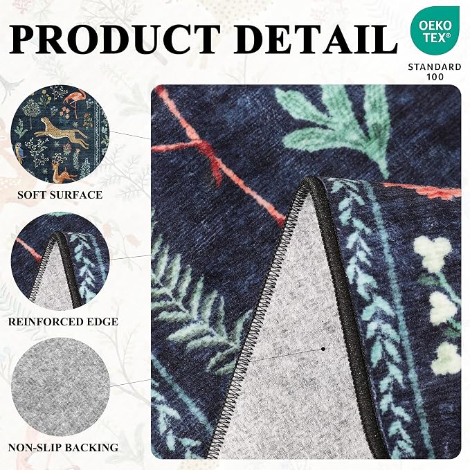 DUKINO 2x4 Rug for Hallway, Washable Kitchen Runner Rug