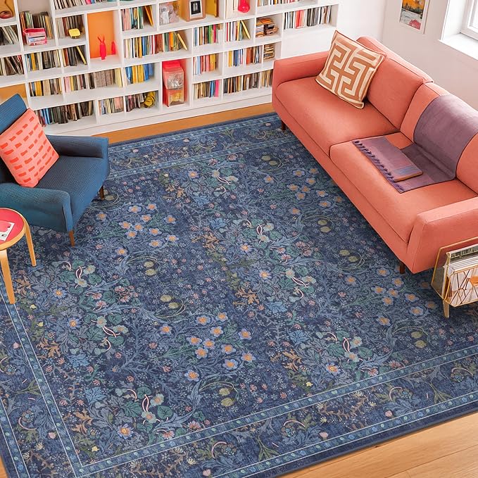 Dark Navy Blue Living Room Rug 5x7 Area Rug