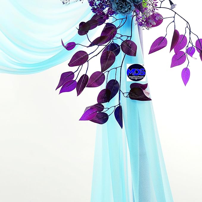 MDS Halloween Chiffon Draping Fabric - 2 Panel, 30" Wide x 40ft Long - Sheer Spooky Arbor & Canopy Drapery for Haunted House Backdrops, Party Ceilings, DIY Costumes & Themed Events - Teal (Pack of 2)