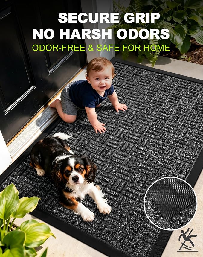Mibao Front Door Mat, Heavy Duty Durable Welcome Mat