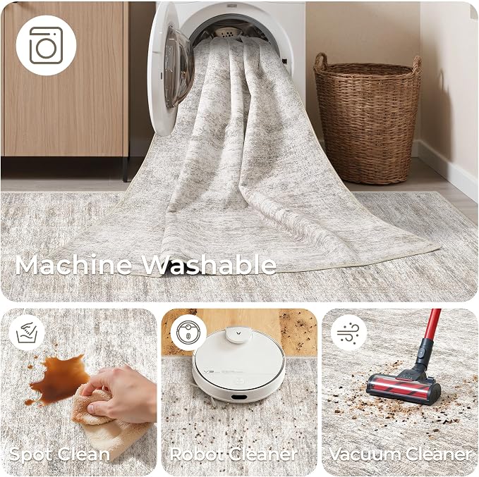 2x7 Runner Rug Non Slip, Thin Entryway Washable Rug