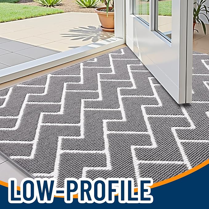 OLANLY Front Door Mat, Non-Slip Rubber Backing, Dirt Resistant and Absorbent