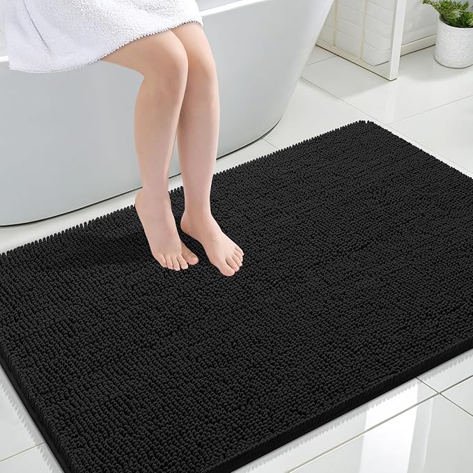 OLANLY Large Bathroom Rugs 44x32, Extra Soft Absorbent Chenille Bath Rugs