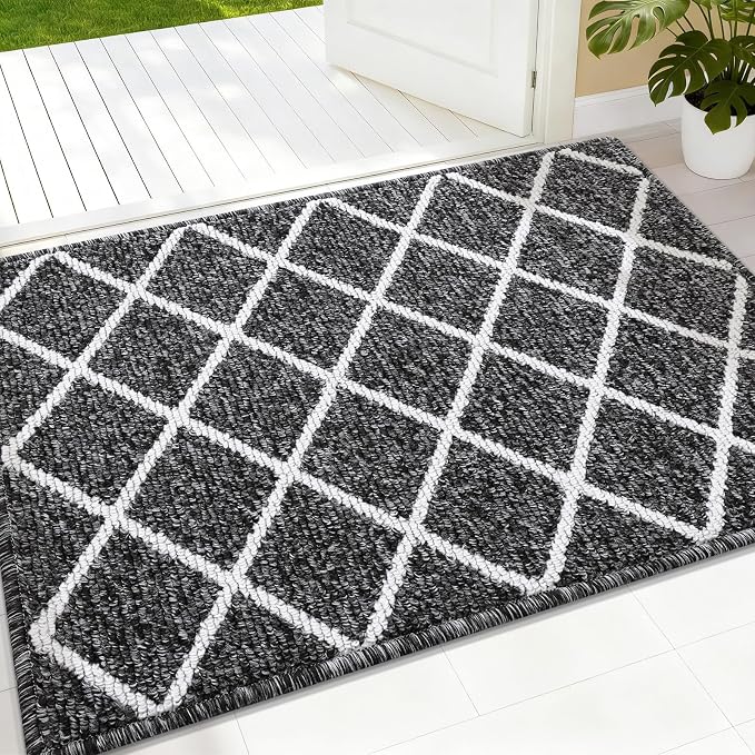 Finchitty Indoor Door Mat, Dirt Resistant and Absorbent, Low-Profile, Washable