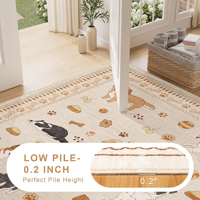DUKINO 2.6x8 Washable Runner Rug