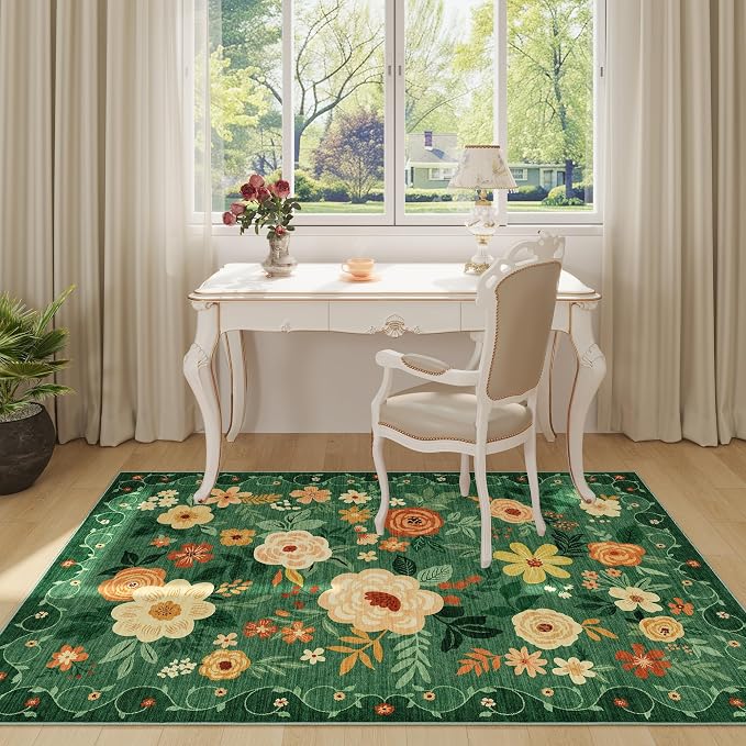 DUKINO 3x5 Area Rug, Floral Rugs