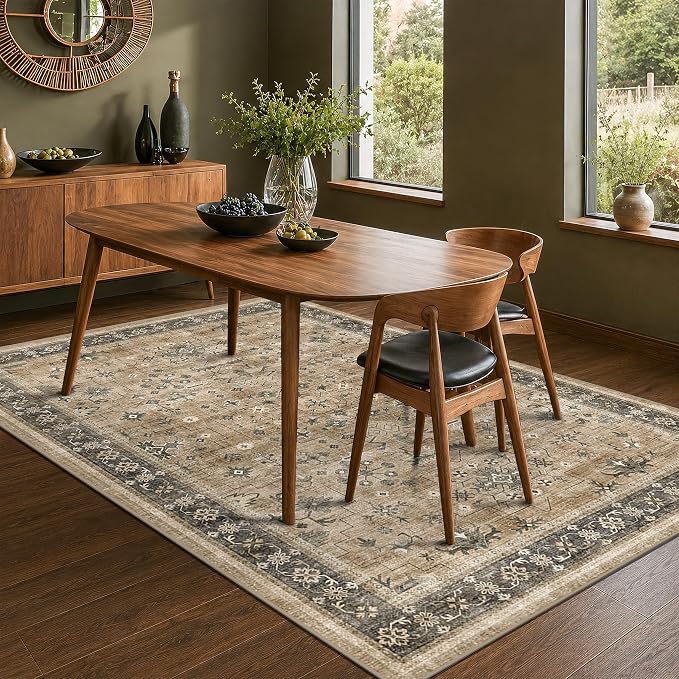 Traditional Washable 6x8 Area Rug