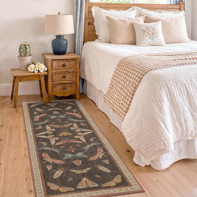 Brown 2x5 Entryway Runner Rug, Washable Non Slip Carpet