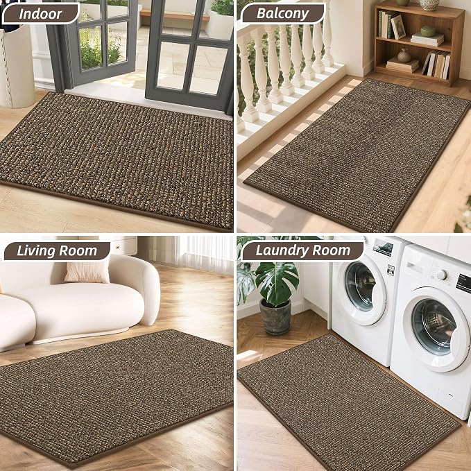 BEQHAUSE Dirt Trapper Door Mat 20" x 32", Non-Slip Washable Doormats Entrance
