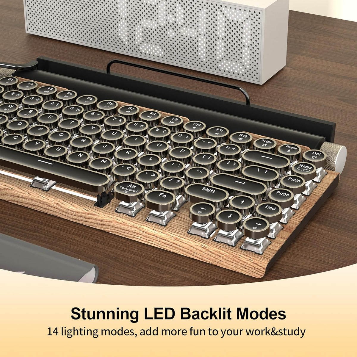 Retro Typewriter Mechanical Keyboard Wireless for PC/Laptop/Pad/Mac/Phones