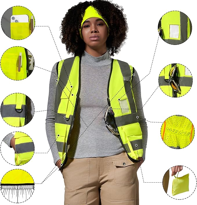 A-SAFETY High Visibility Reflective Safety Vest Customize Logo (XS-8XL)