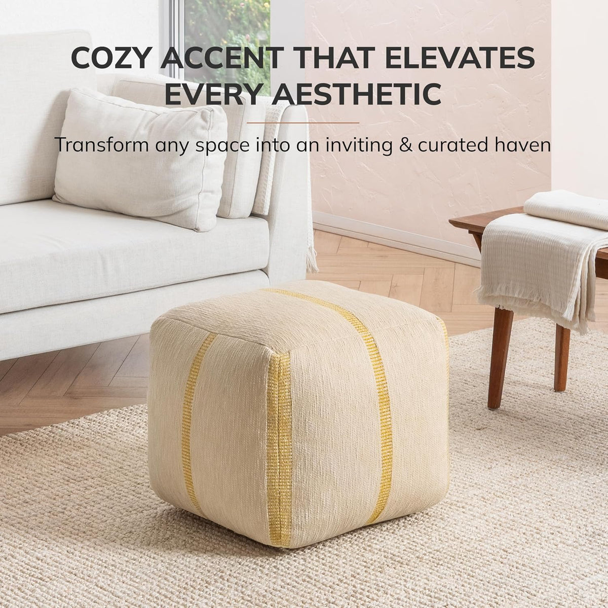 Anji Mountain 20" H x 20" W Handmade Pouf Ottoman for Living Room & Couch