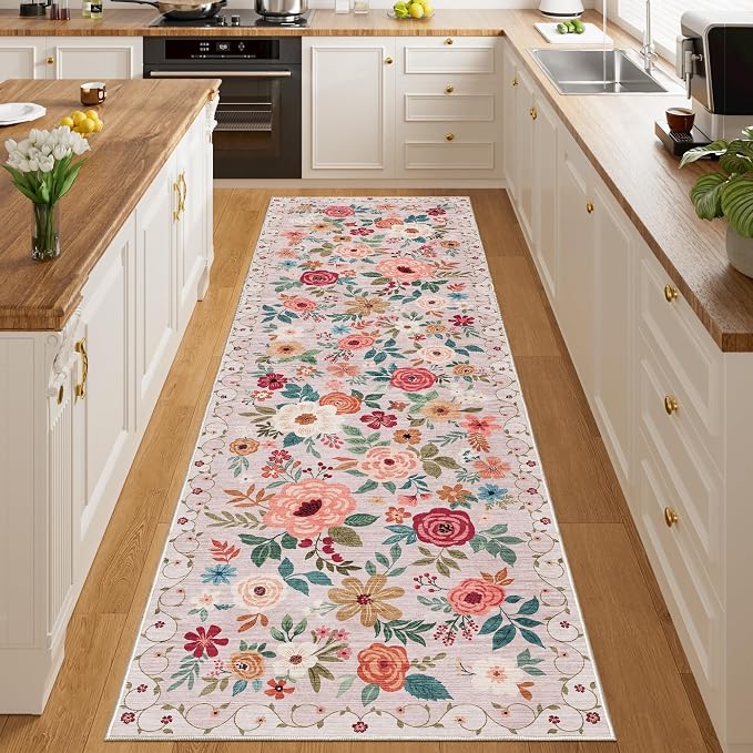 DUKINO 2x10 Runner Rug for Hallway, Washable Kitchen Runner Rug