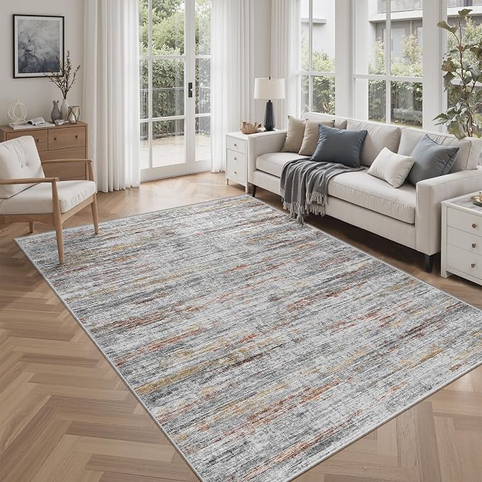 6x9 Area Rugs for Living Room, Non-Slip Modern Abstract Soft Large Washable Rug