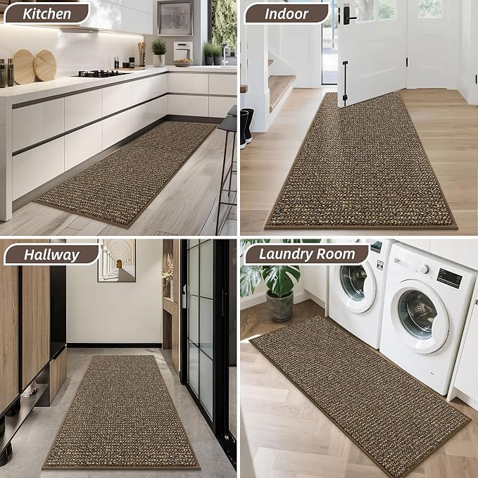 BEQHAUSE Dirt Trapper Door Mat 24" x 60", Non-Slip Washable Doormats Entrance