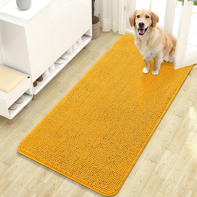 OLANLY Dog Door Mat for Muddy Paws 47x24, Absorbs Moisture and Dirt, Absorbent