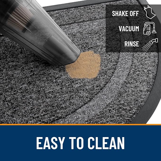 OLANLY Half Circle Door Mat Indoor Outdoor Entrance Welcome, Waterproof