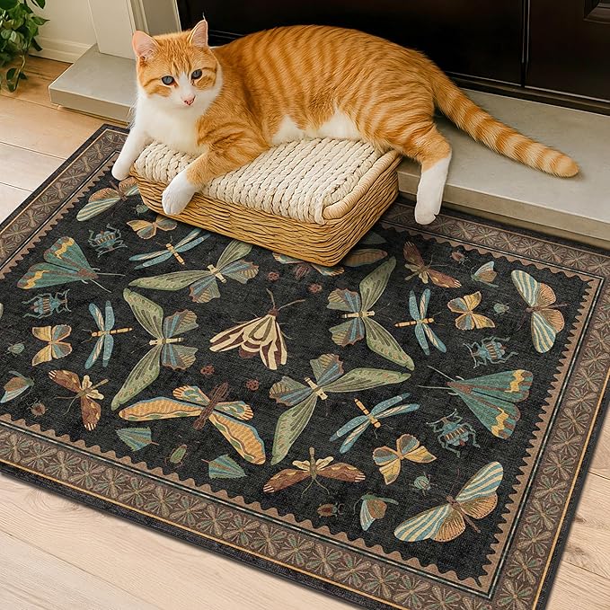 Small Black Entryway Rug