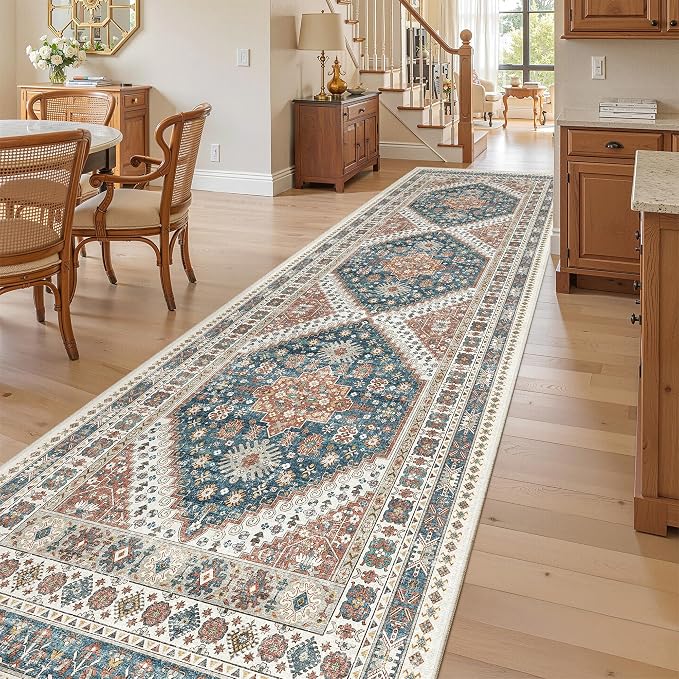 Madane Hallway Rug 3x10, Kitchen Rugs Washable Entryway Rug Vintage Kitchen