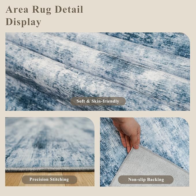 3x6 Washable Wide Runner Rug – Non-Slip Floor Carpet Runner