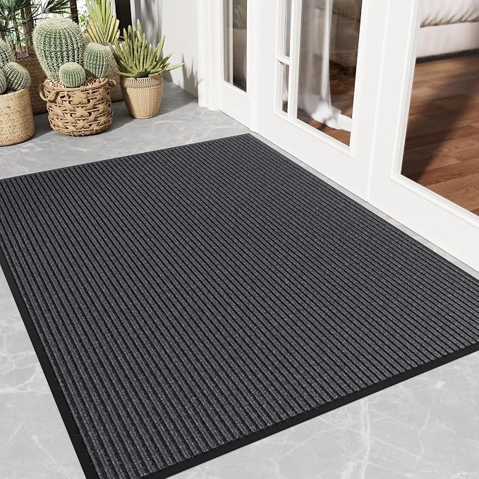 Front Door Mat Outside Entrance, Heavy Duty Dirt Trapper Dog Door Mats