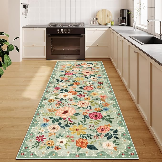 DUKINO 2x10 Kitchen Runner Rug for Hallway, Washable Runner Rug