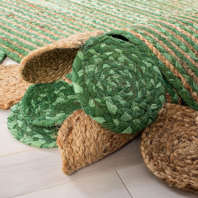 SAFAVIEH Cape Cod Collection 5' x 8' Green/Natural CAP201Y Handmade Boho
