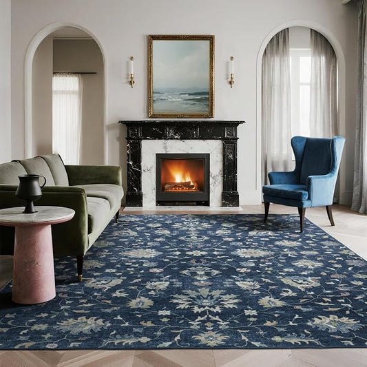 Washable Rugs 8x10 Area Rugs for Living Room, Dining Room- Soft Low Pile