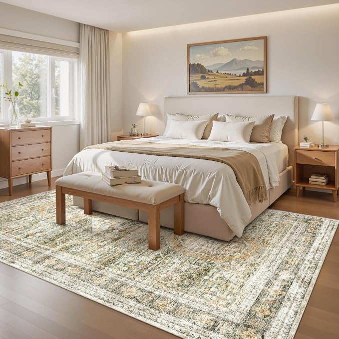 Soalmost 6x9 Area Rug for Living Room Washable 6x9 Non-Slip Modern Rugs for