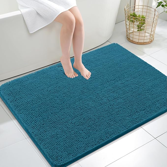 OLANLY Large Bathroom Rugs 40x32, Extra Soft Absorbent Chenille Bath Rugs
