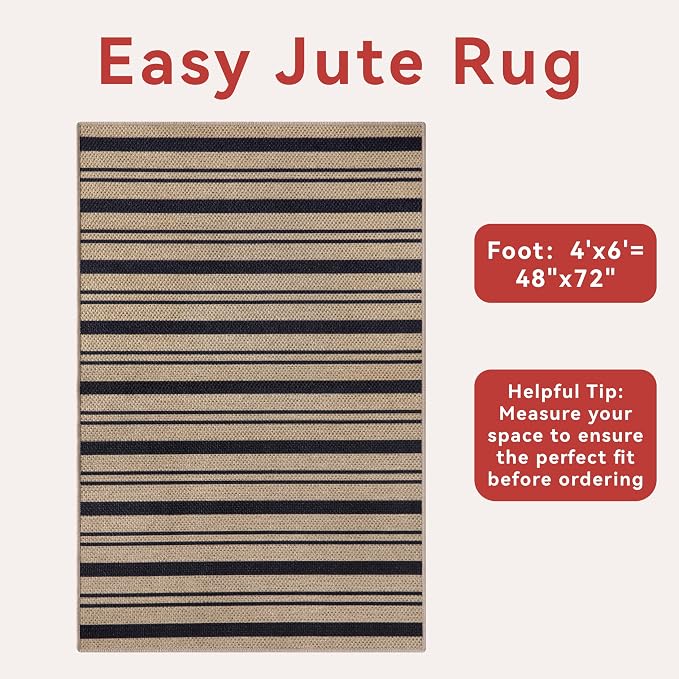 Tangsoo Stripe Easy Jute Rug 4x6
