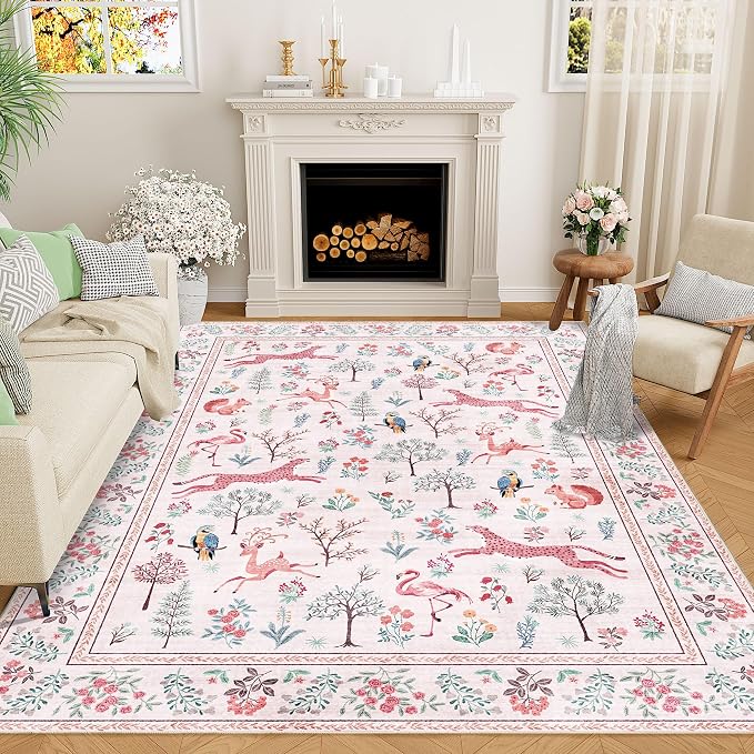 DUKINO 6x9 Rug, Washable Animal Living Room Rug
