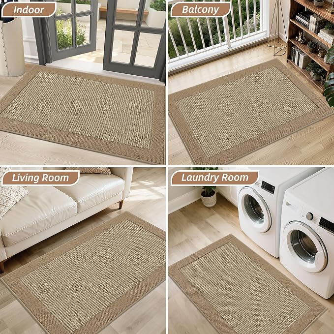 BEQHAUSE Indoor Door Mat 32" x 48", Dirt Trapper Door Mats Non-Slip Entryway