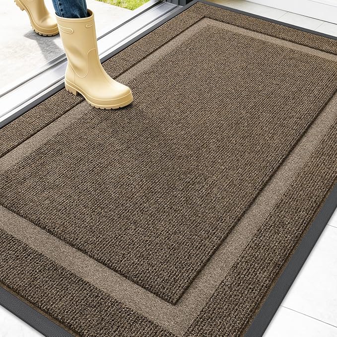 OLANLY Front Door Mat Indoor Outdoor Entrance, Waterproof All-Season,
