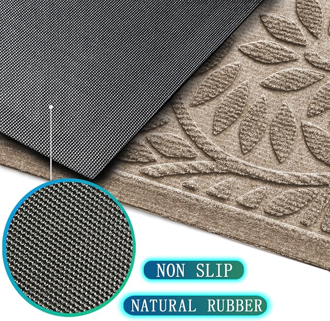 Bulijojo Front Door Mat Entrance, Durable Heavy Duty Welcome Mat, Thick